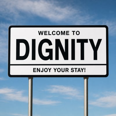 Welcome to Dignity with Sky and Clouds