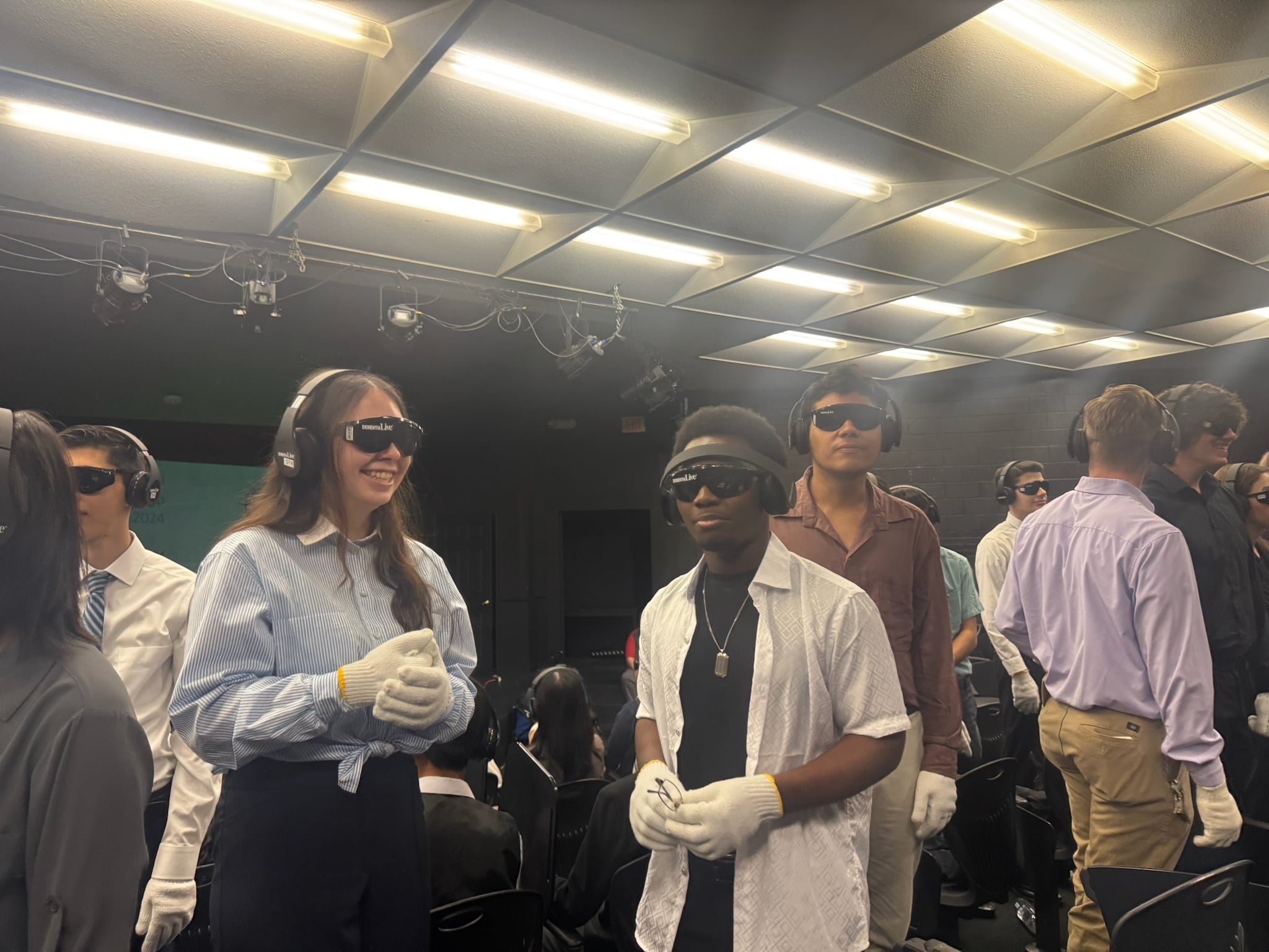 High school students engaging in Dementia Live Experience and Training